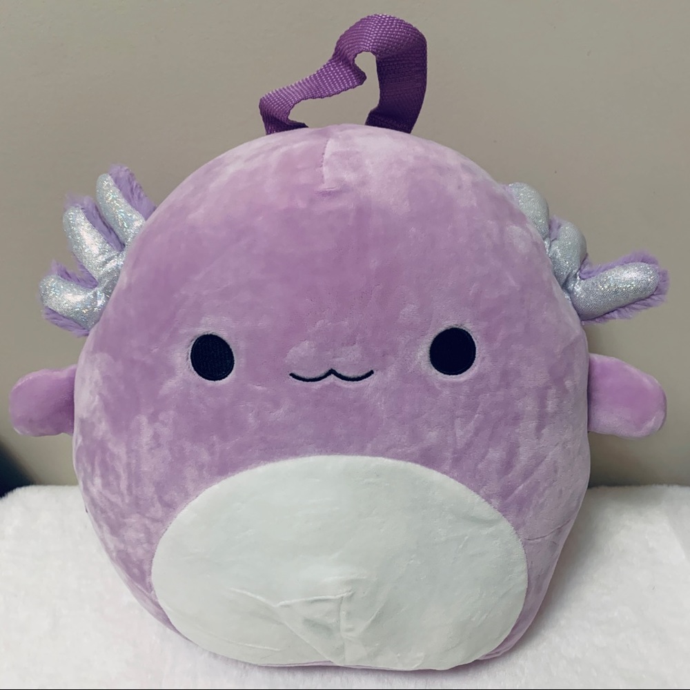 Squishmallow Backpack Monica Axolotl, Purple 12” New